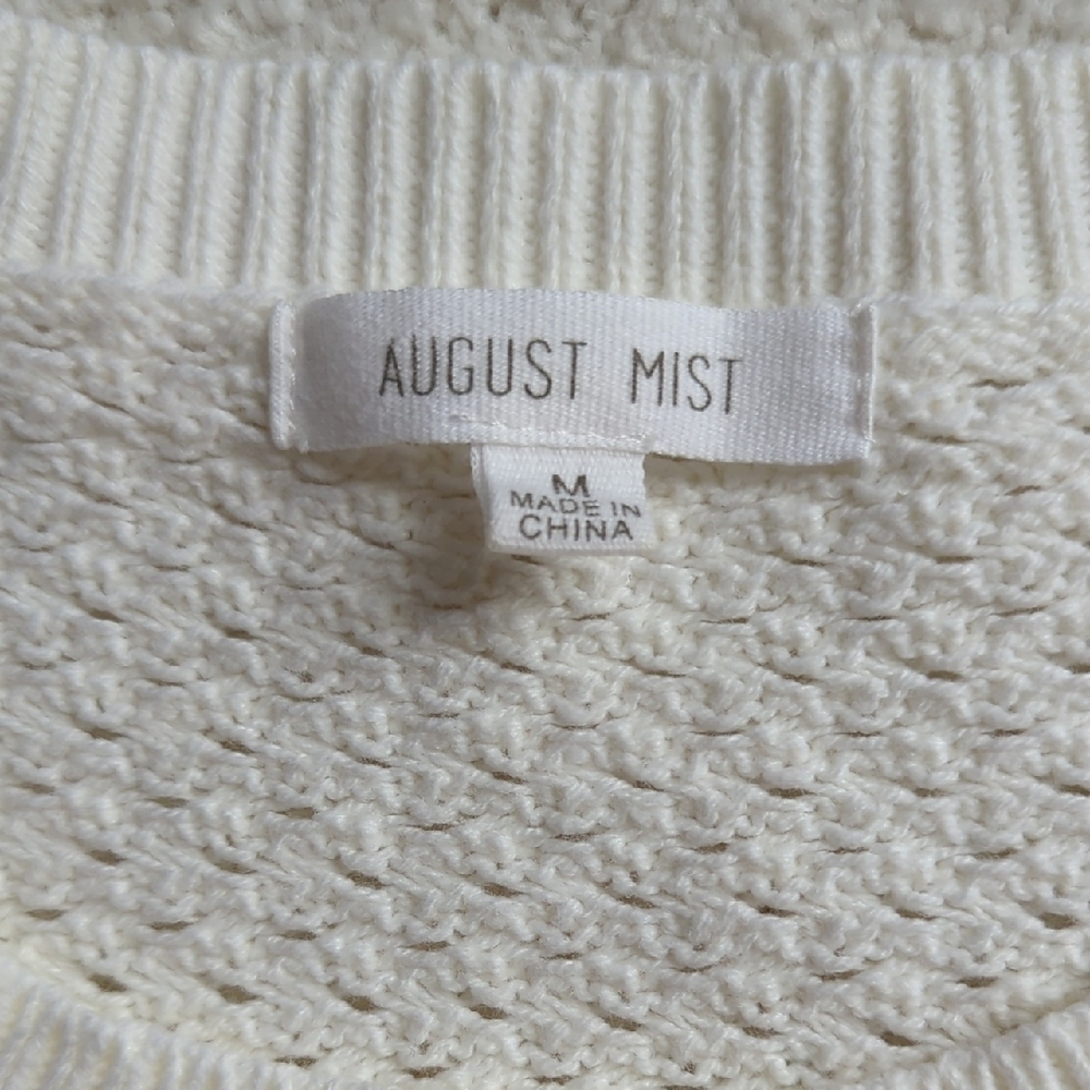 3 For $30. Elegant Cream Sweater with Brown Elbow Patches - Picture 2 of 9